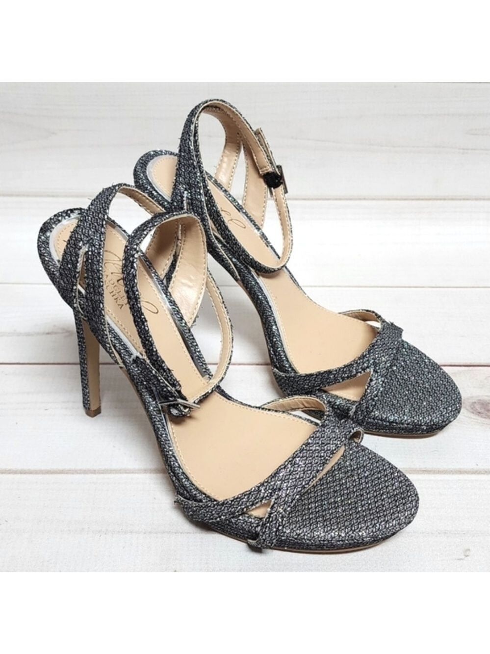 Jewel Badgley Mischka Arianna Shimmering Platform Stiletto Size 7 - New **Flawed